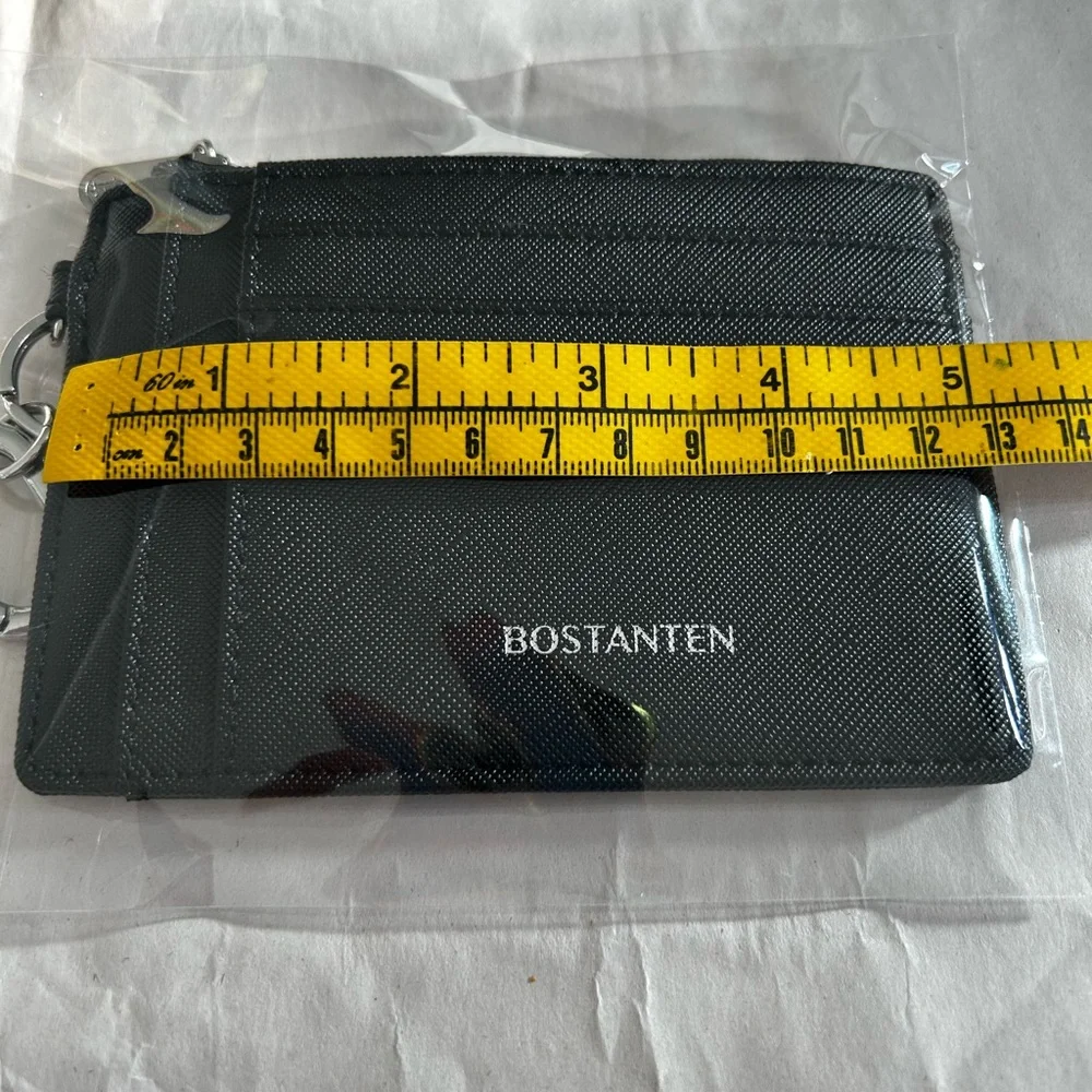 BOSTANTEN Black Card Holder with Key Ring